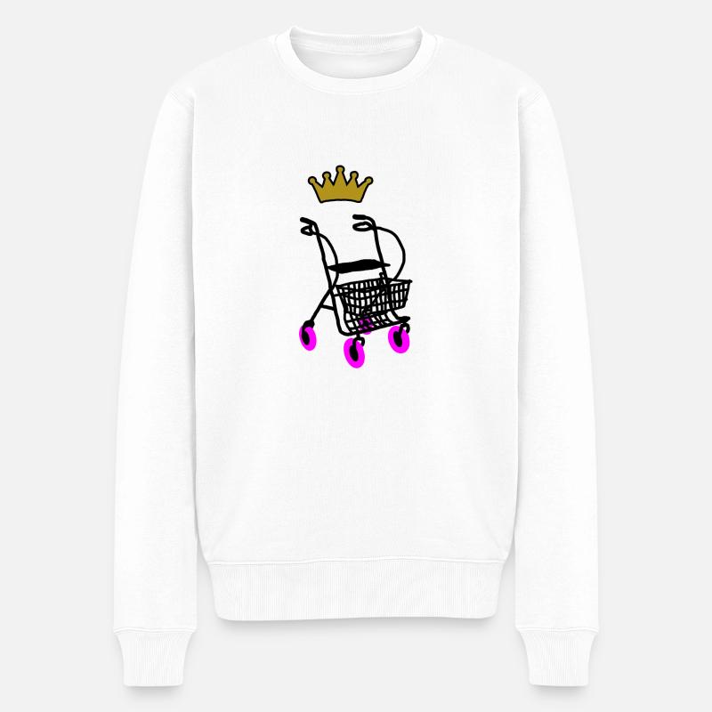 Rollator Queen - Männer Premium Bio Pullover - Weiß