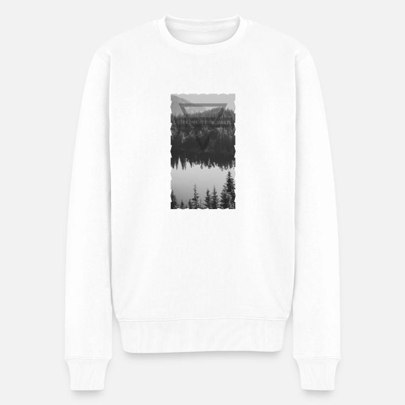 Wald - Männer Premium Bio Pullover - Weiß