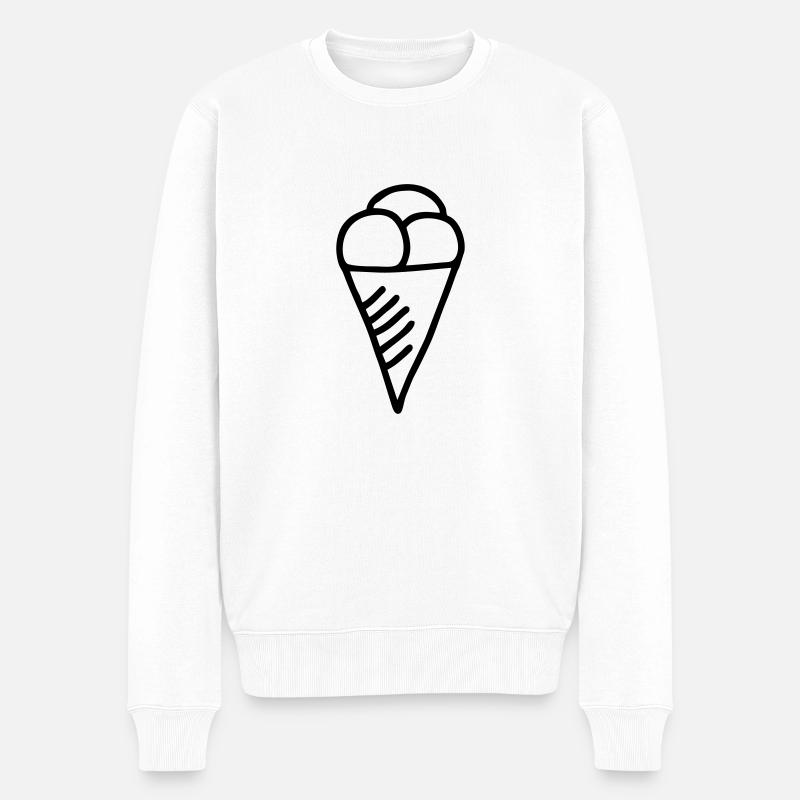 3 Kugeln Eis - Männer Premium Bio Pullover - Weiß