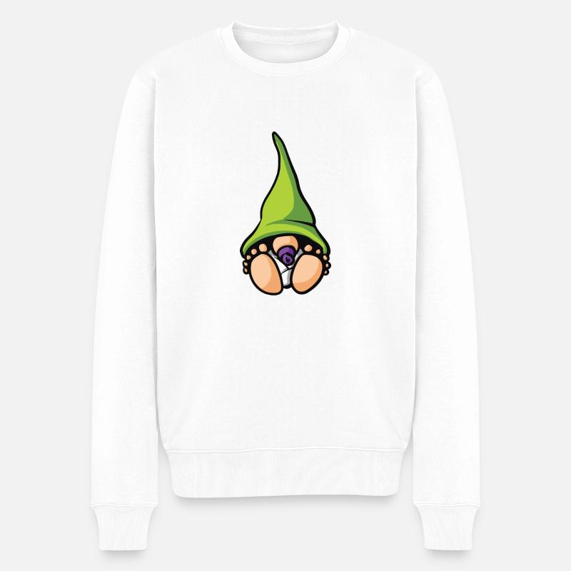 Baby Garten-Zwerg - Männer Premium Bio Pullover - Weiß