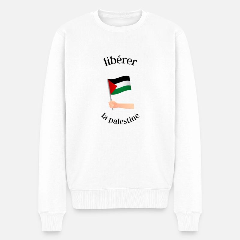 libérer la Palestine - Pull Premium bio Homme - blanc