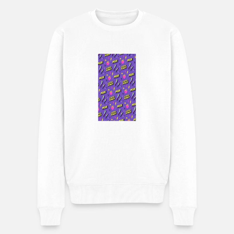 LGBTIQ Pride Month Pattern - Pull Premium bio Homme - blanc