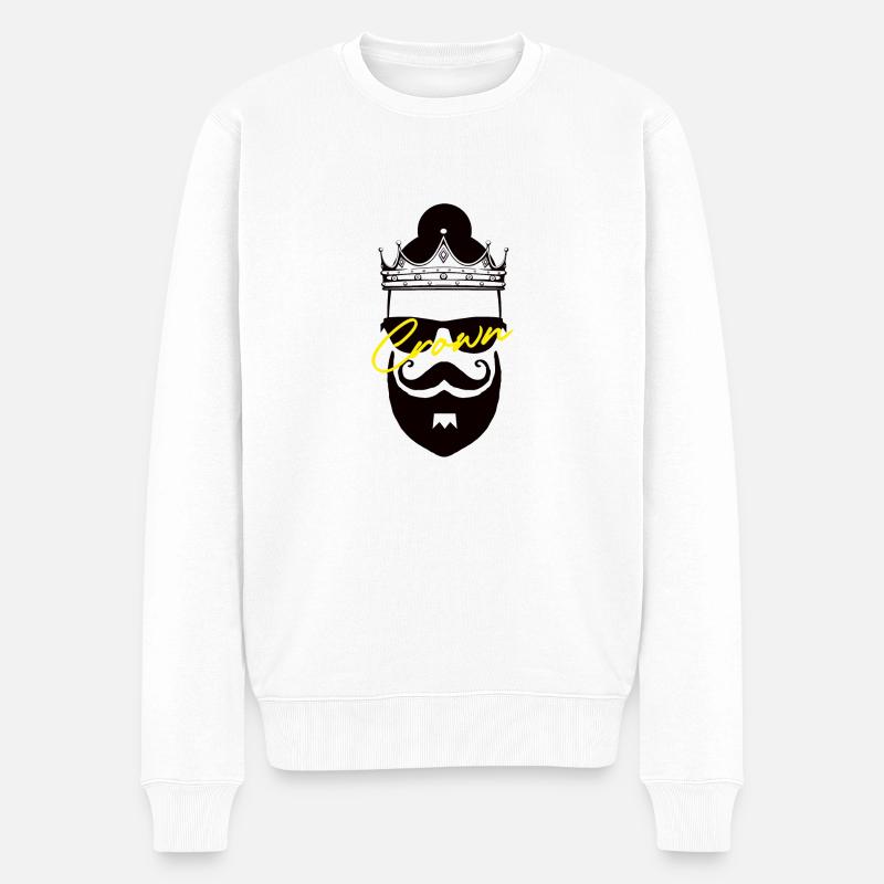 Krone - Männer Premium Bio Pullover - Weiß