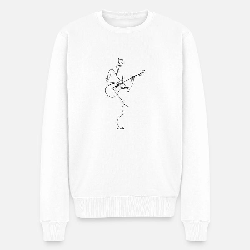 Gitarrist - Männer Premium Bio Pullover - Weiß