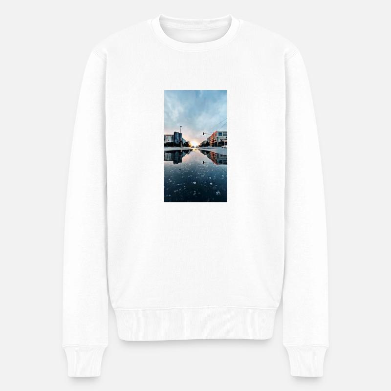 Berlin - Männer Premium Bio Pullover - Weiß