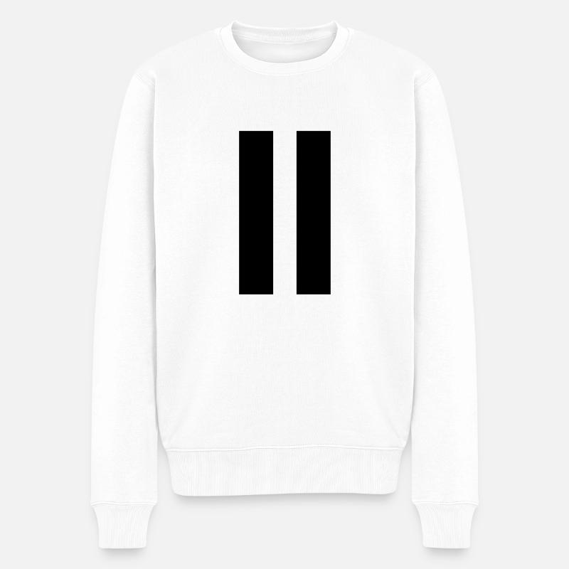 Pause Symbol Retro Télécommande et radio - Pull Premium bio Homme - blanc