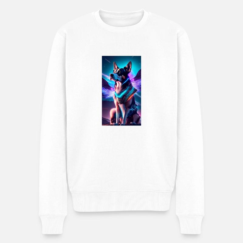 AstroDog Watcher - Männer Premium Bio Pullover - Weiß