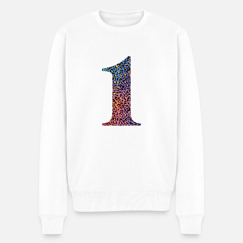 1e anniversaire léopard - Pull Premium bio Homme - blanc