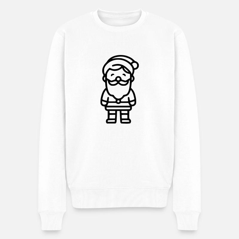 Weihnachtsmann Umriss - Männer Premium Bio Pullover - Weiß