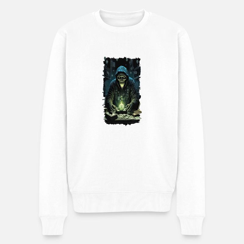 666moneyzombie No.3 - Männer Premium Bio Pullover - Weiß