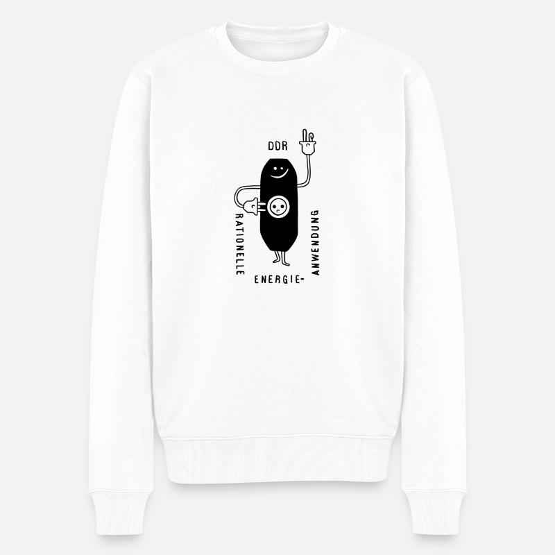DDR Energie schwarz - Männer Premium Bio Pullover - Weiß