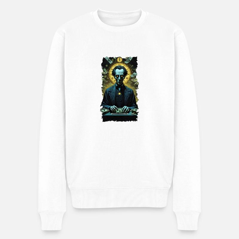666moneyzombie Nr. 8 - Männer Premium Bio Pullover - Weiß
