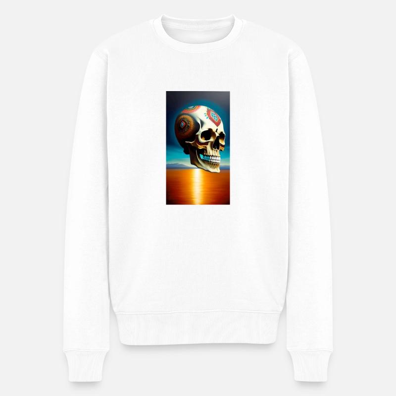 Schädel Logo - Männer Premium Bio Pullover - Weiß