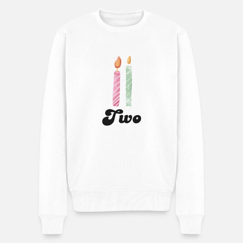 2e anniversaire bougie - Pull Premium bio Homme - blanc