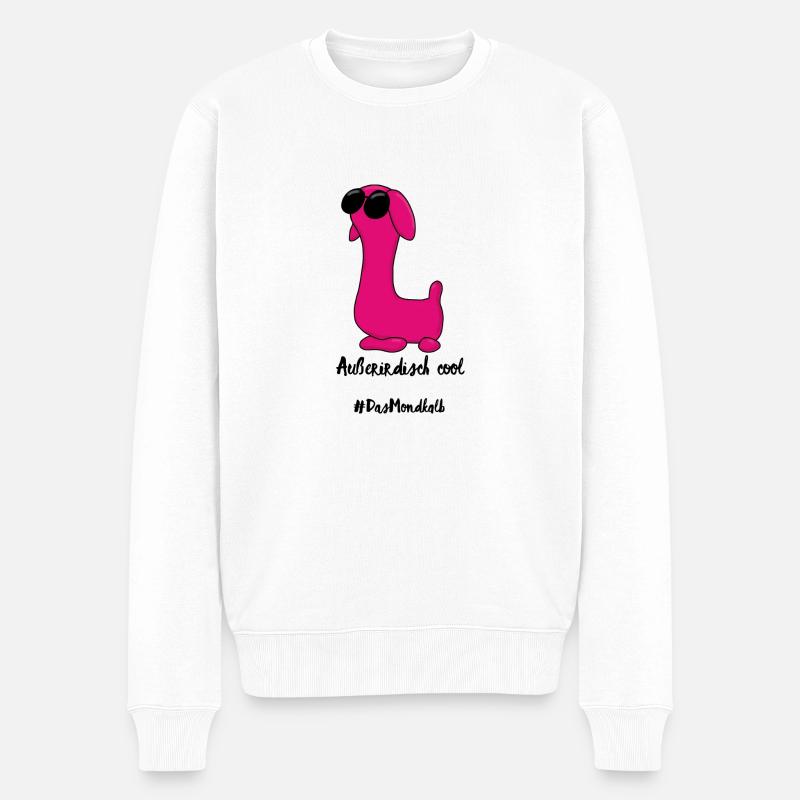 Pinky Außerirdisch cool - Männer Premium Bio Pullover - Weiß