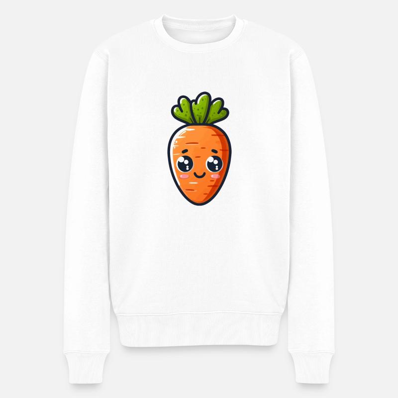 Süße Karotte - Männer Premium Bio Pullover - Weiß