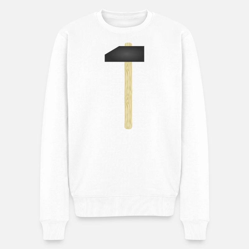 Conception de marteau en métal - Pull Premium bio Homme - blanc