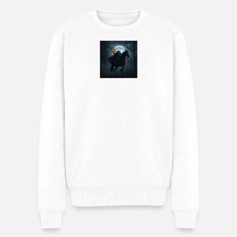 Kopfloser Reiter - Männer Premium Bio Pullover - Weiß