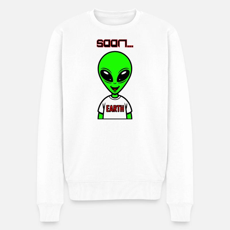 Alien vert - Pull Premium bio Homme - blanc