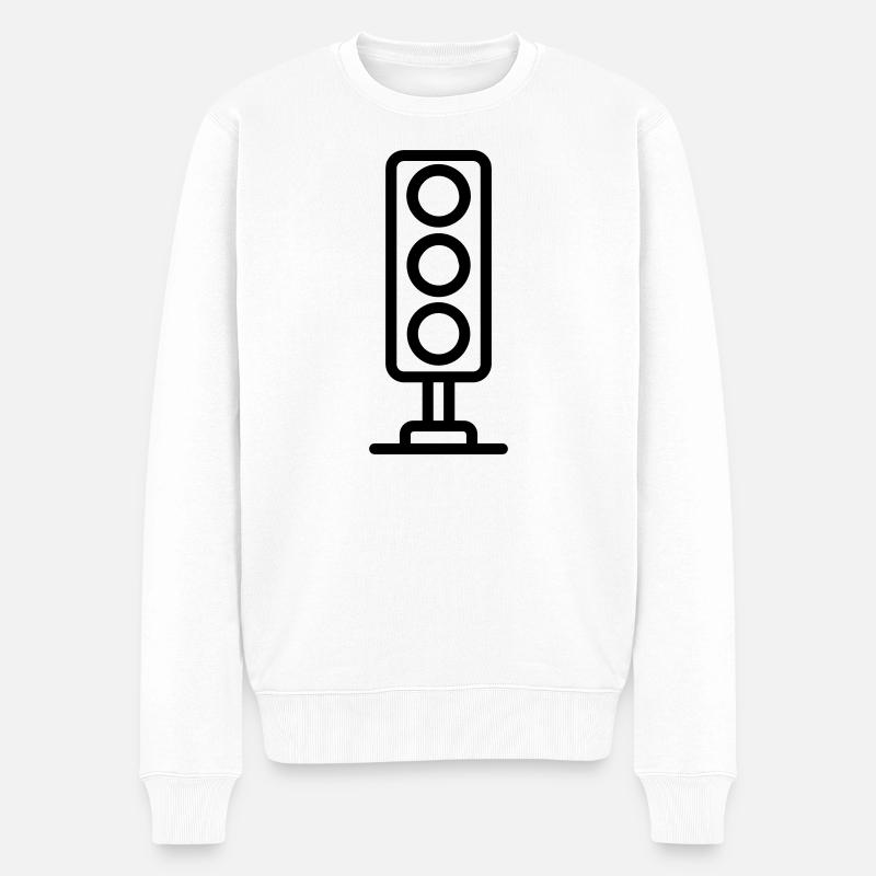 Ampel - Männer Premium Bio Pullover - Weiß