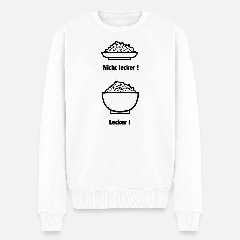 Leckere Bowl - Männer Premium Bio Pullover - Weiß