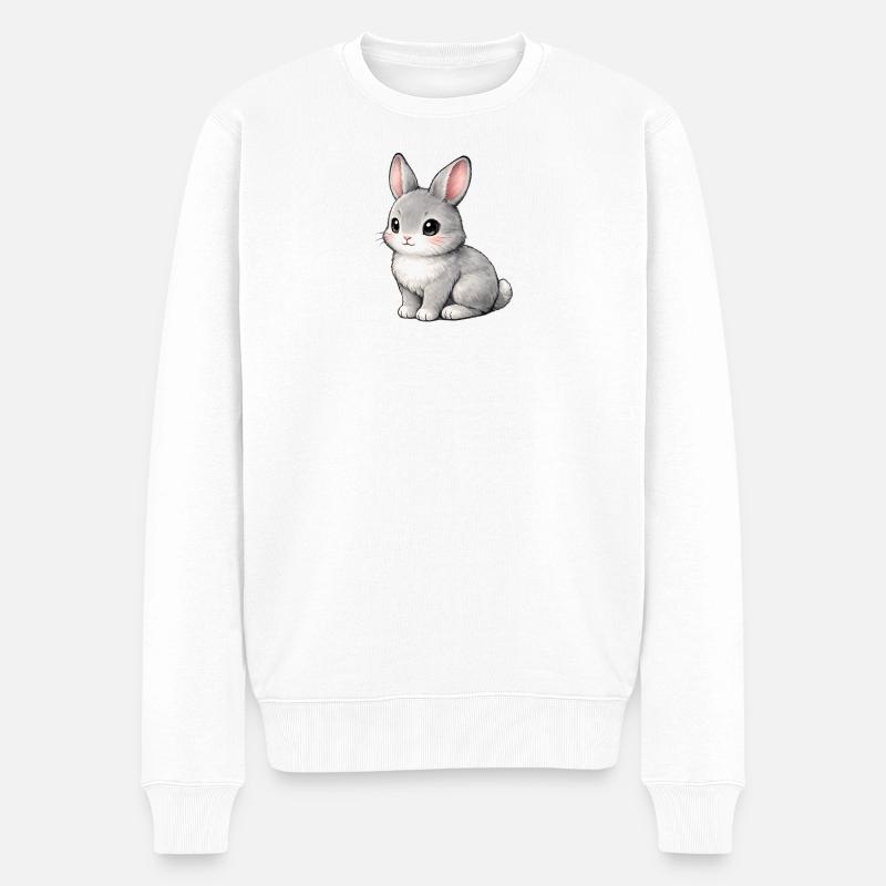 Illustration du lapin gris - Pull Premium bio Homme - blanc