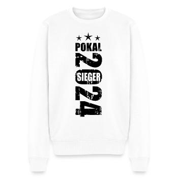 Pokalsieger 2024 - Männer Premium Bio Pullover - Weiß - Vorne - Thijin (182cm)