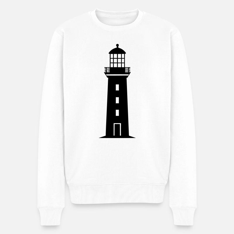 Leuchtturm - Männer Premium Bio Pullover - Weiß