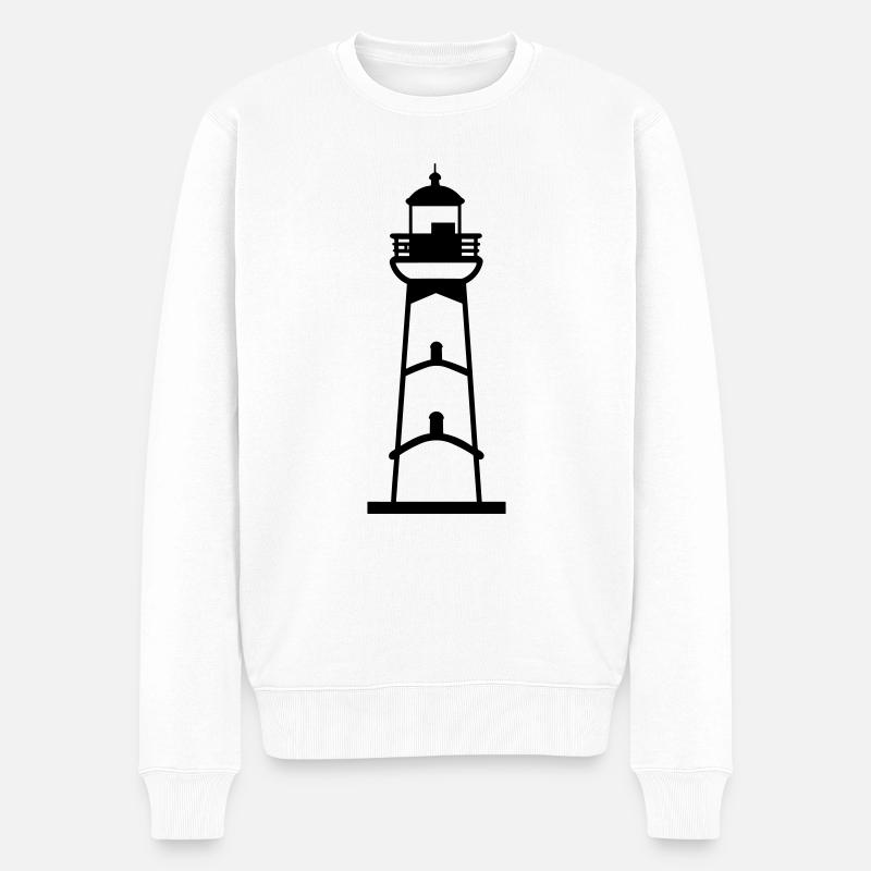Leuchtturm - Männer Premium Bio Pullover - Weiß