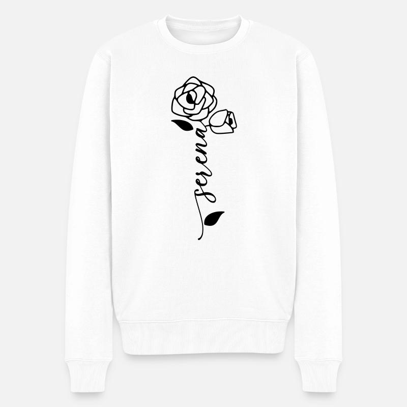 Serena Nom Prénom Nom Fleur - Pull Premium bio Homme - blanc