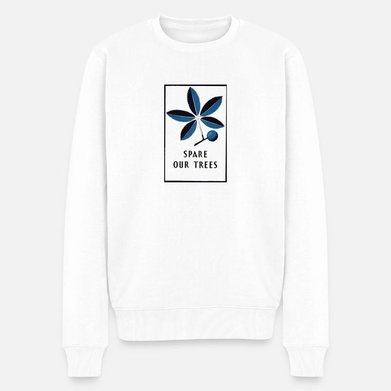 Blaue Natur - Männer Premium Bio Pullover - Weiß