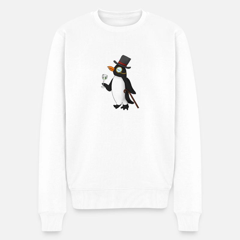 Pinguin - Männer Premium Bio Pullover - Weiß
