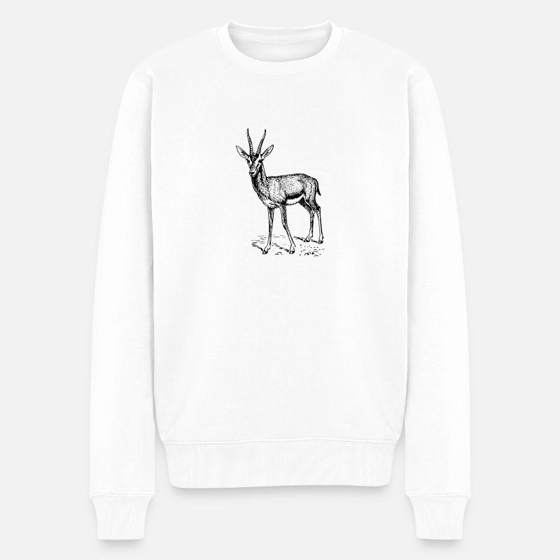 antilope antelope impala hartebeest kudu oryx papa - Männer Premium Bio Pullover - Weiß