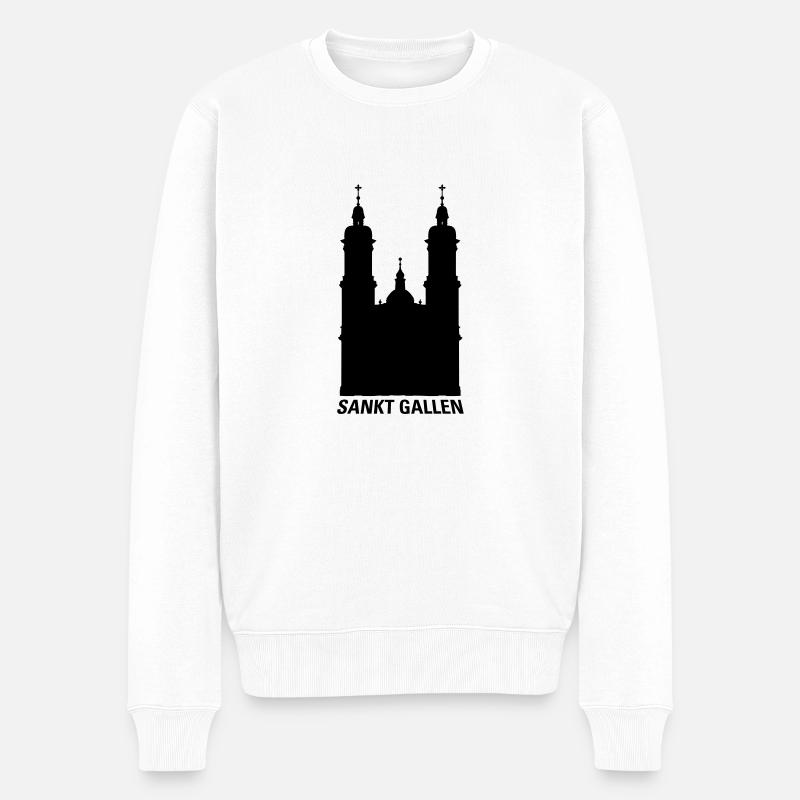 St. Gallen Kloster - Männer Premium Bio Pullover - Weiß