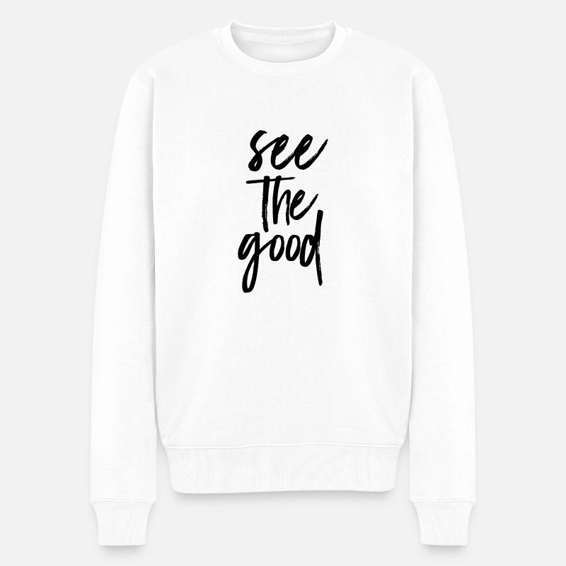 See The Good - Männer Premium Bio Pullover - Weiß
