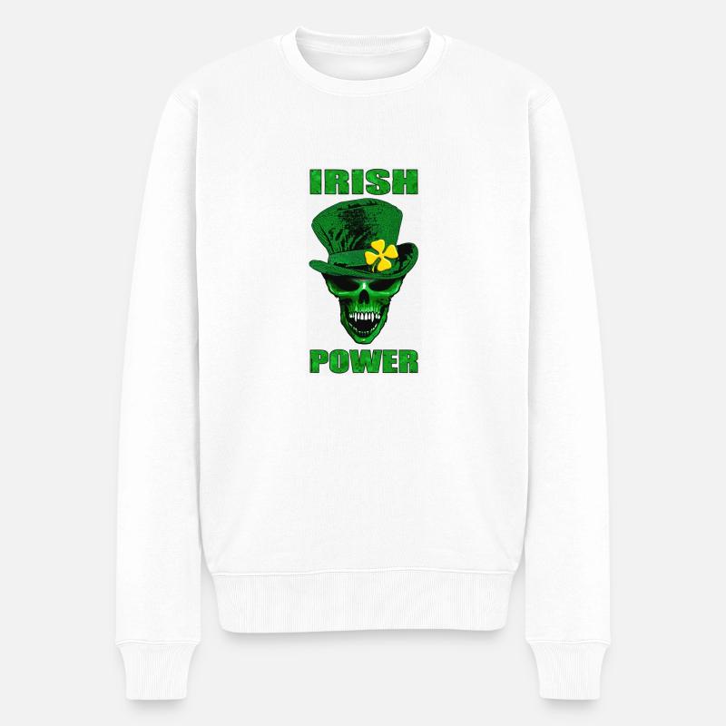 irish skull - Pull Premium bio Homme - blanc