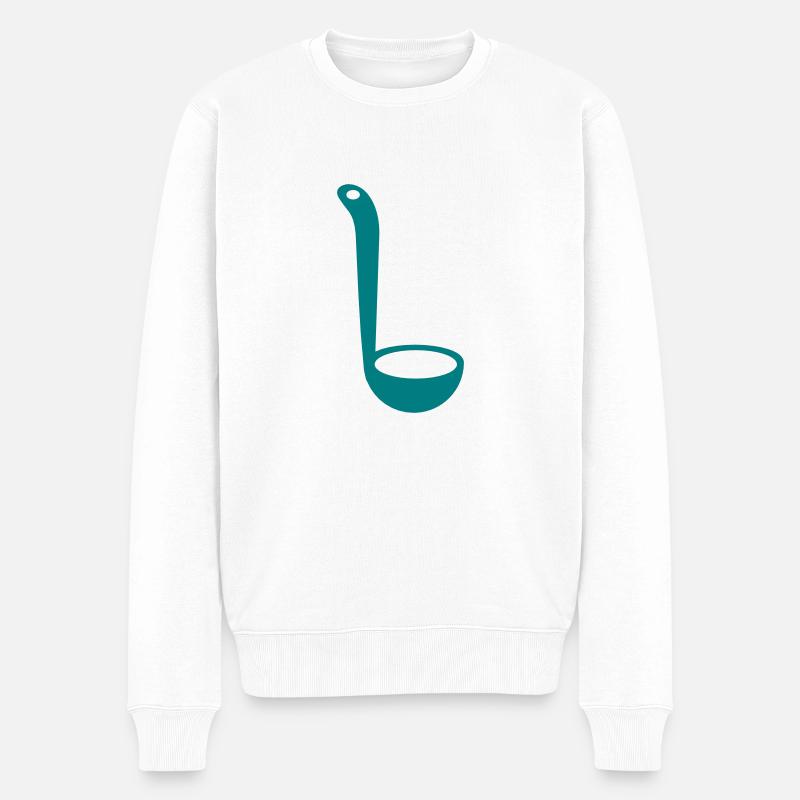 Suppenkelle - Männer Premium Bio Pullover - Weiß