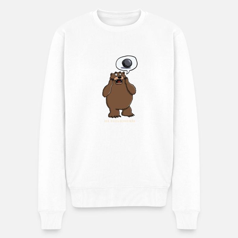 Kugelschreibaer 01_2018 B - Männer Premium Bio Pullover - Weiß