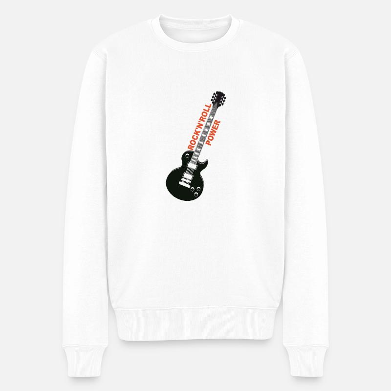 rock'n'roll_ guitar 2 - Pull Premium bio Homme - blanc