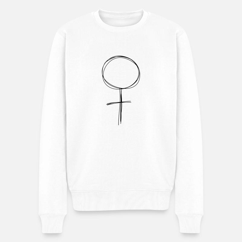 Female - Männer Premium Bio Pullover - Weiß