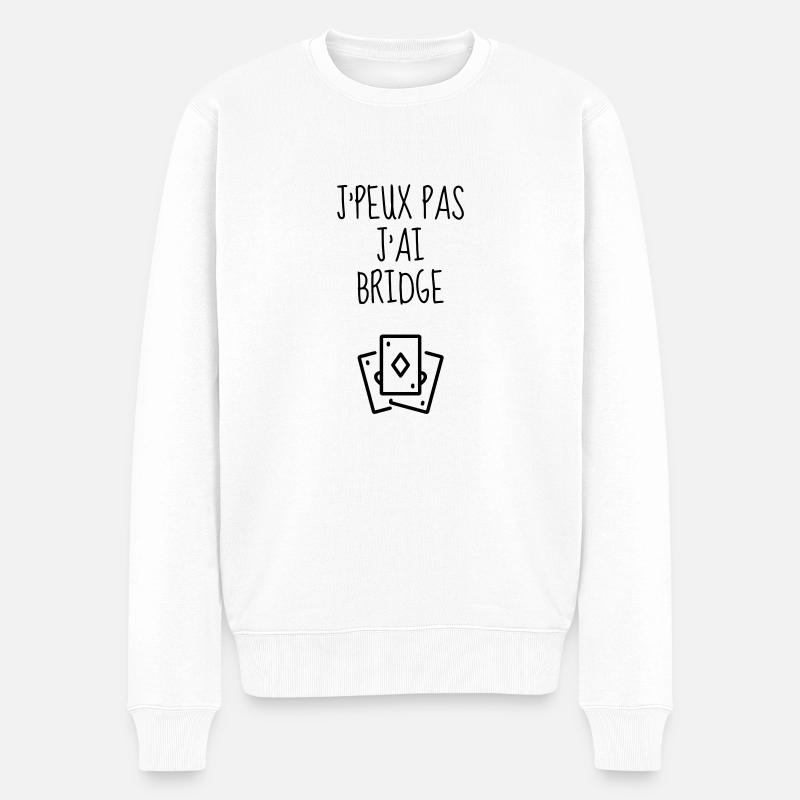 bridge / bridgeur / bridgeuse / cartes - Pull Premium bio Homme - blanc