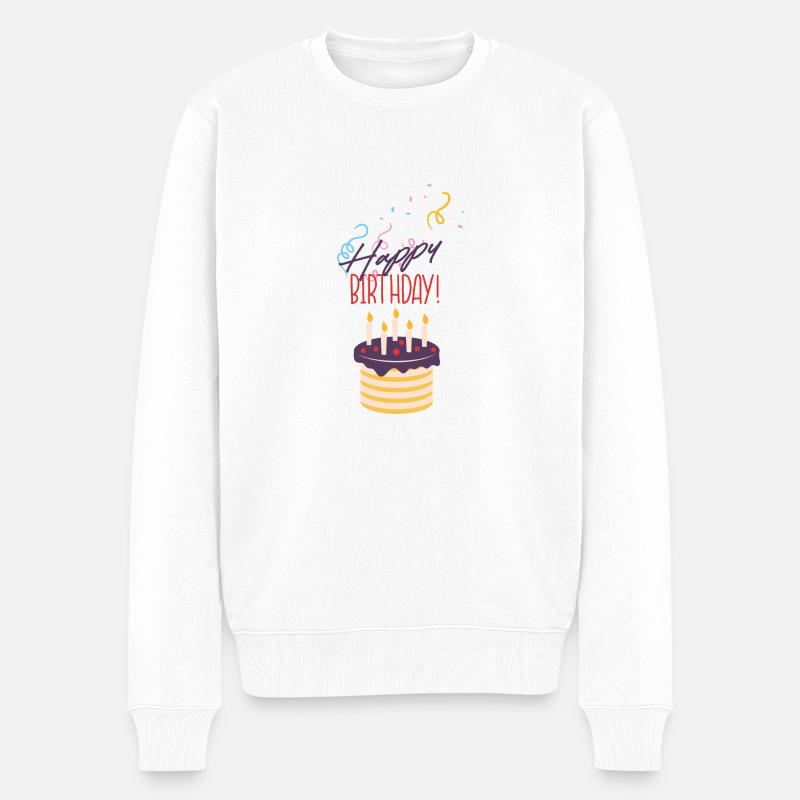 happy birthday - Männer Premium Bio Pullover - Weiß