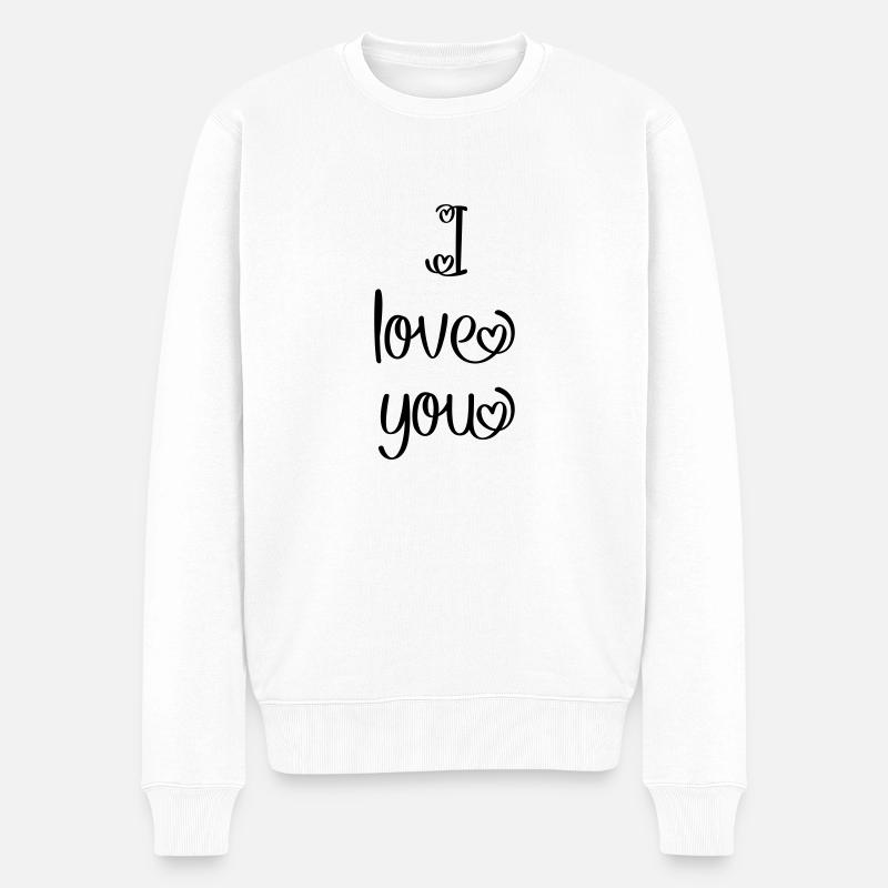 Je t'aime - Pull Premium bio Homme - blanc