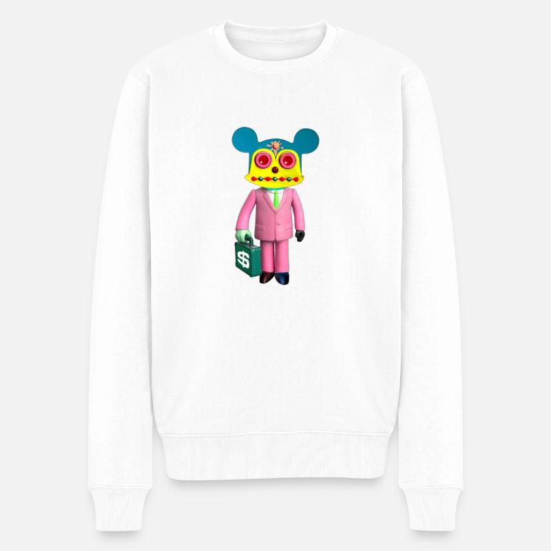 Maiky Dollar Maus - Männer Premium Bio Pullover - Weiß