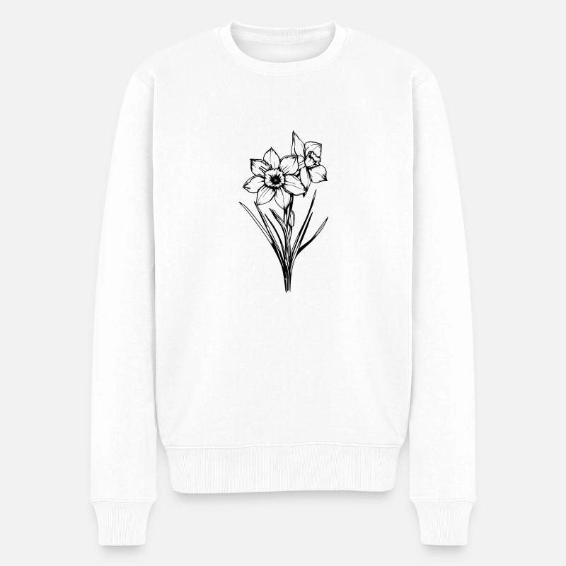 Fleur printanière - Pull Premium bio Homme - blanc