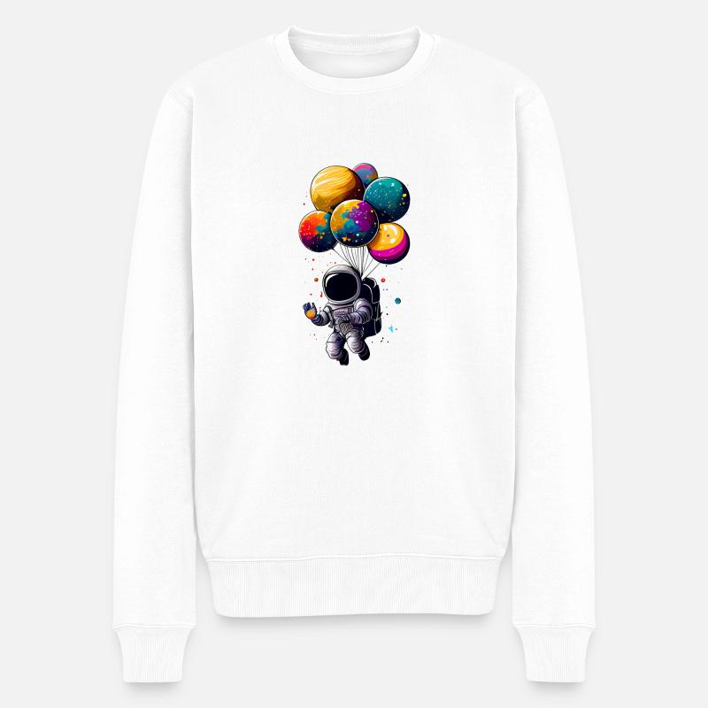 Astronaute sur la Lune - Pull Premium bio Homme - blanc