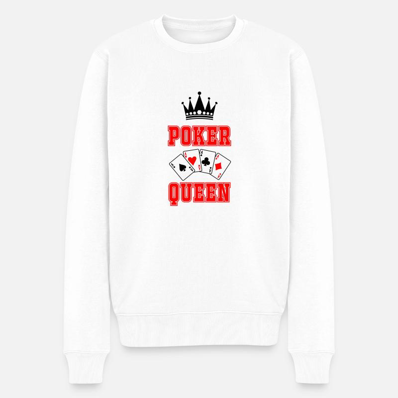 poker queen - Männer Premium Bio Pullover - Weiß