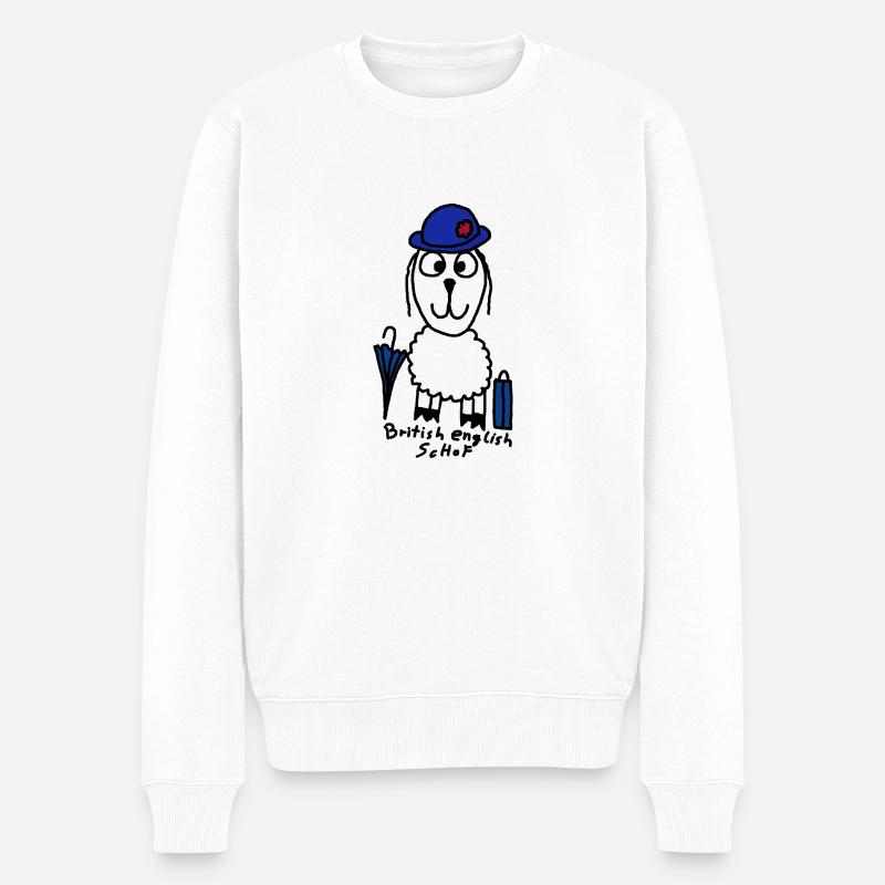 British English ScHoF - Männer Premium Bio Pullover - Weiß