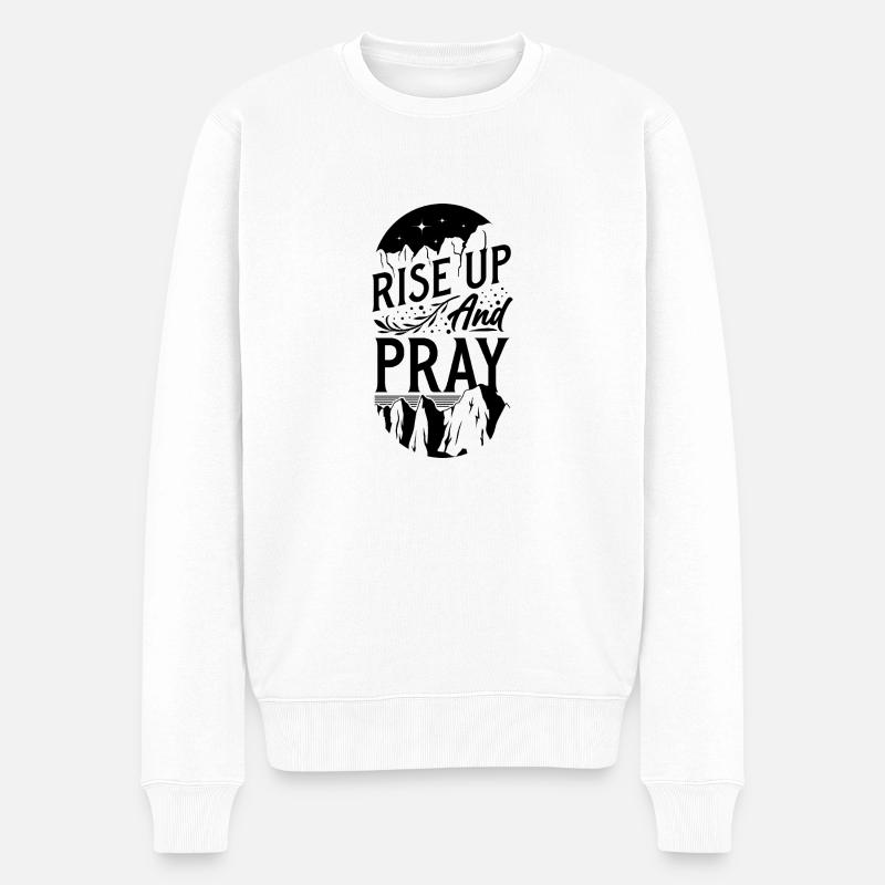 Levez-vous et priez - Pull Premium bio Homme - blanc