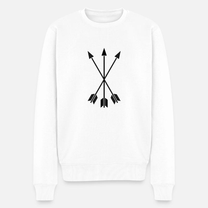 Pfeile - Männer Premium Bio Pullover - Weiß